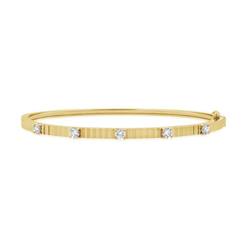 0.62ct Diamond Fluted Bangle - 1