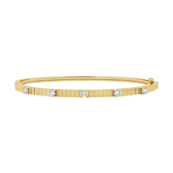 0.62ct Diamond Fluted Bangle - 1