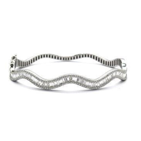 Silver Wave Bangle - 1
