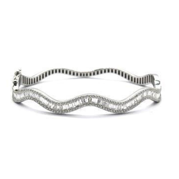 Silver Wave Bangle - 1
