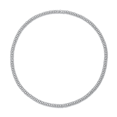 Pavé Diamond Flex Necklace In 18K White Gold - 1