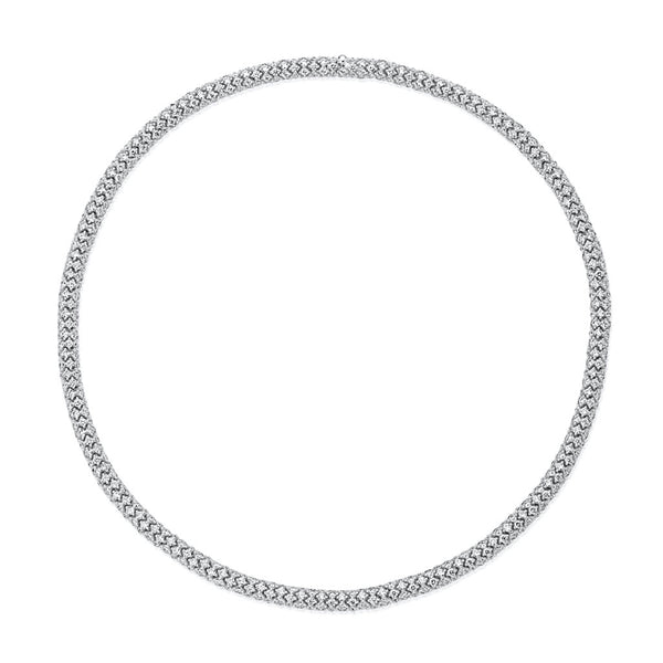Pavé Diamond Flex Necklace In 18K White Gold - 1