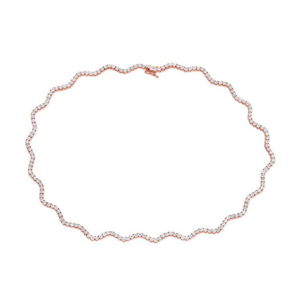 9ct Diamond Tennis Necklace - 1