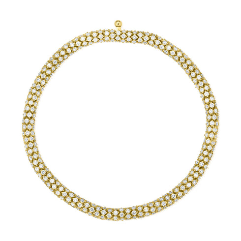 Pavé Diamond Flex Bangle In 18K Yellow Gold - 1