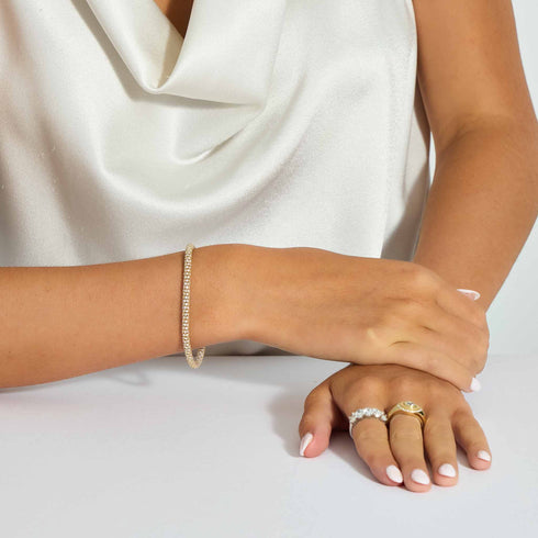 Pavé Diamond Flex Bangle In 18K Yellow Gold - 2