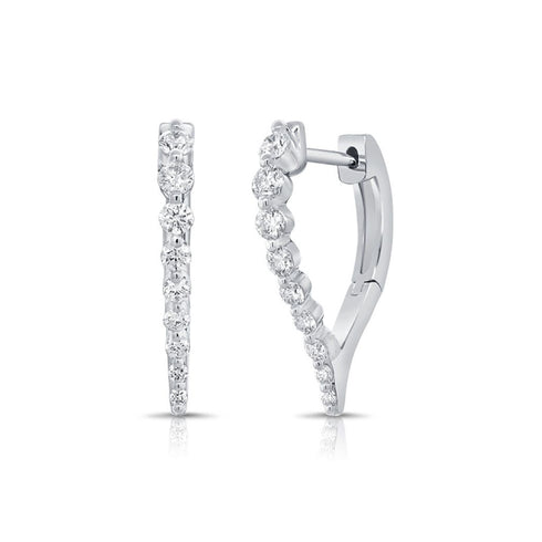0.52ct Diamond Hoop Earrings - 1