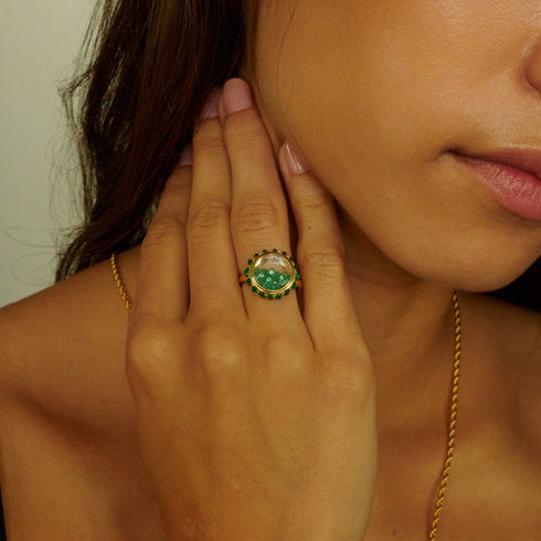 Antique 12 Ring Emerald - 2