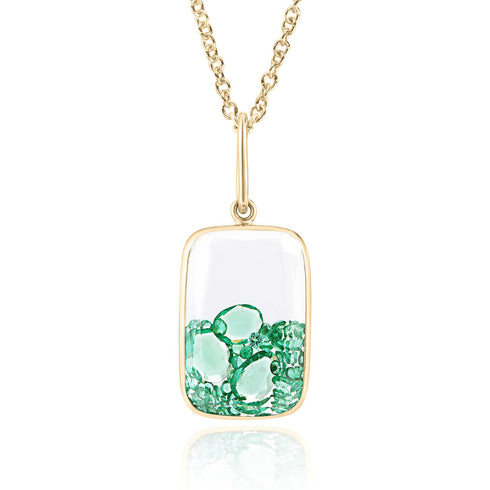 Ten Fourteen Necklace Rose-Cut Emerald - 1