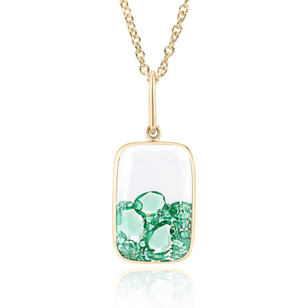 Ten Fourteen Necklace Rose-Cut Emerald - 1