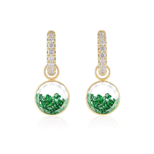 Core Gala Huggie Earrings Emerald - 1