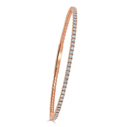 14k Gold & Diamond Flexible Bangle - 2.00ct - 1