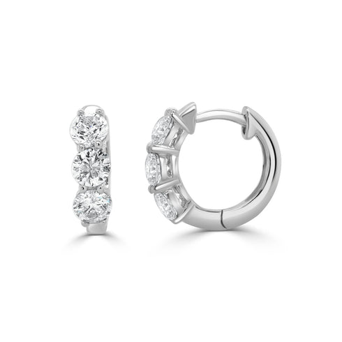 14K Gold Diamond Huggie - 1.06 CT - 1