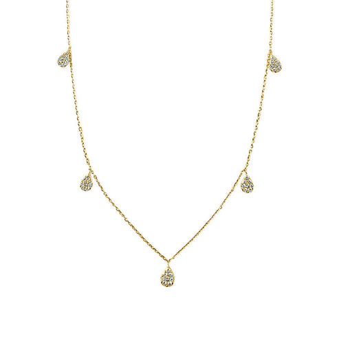 14k Gold & Diamond Dangle Necklace - 0.50ct - 1