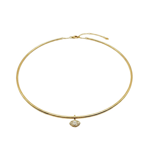 14K Gold Marquise Diamond Necklace - 0.38 CT - 1