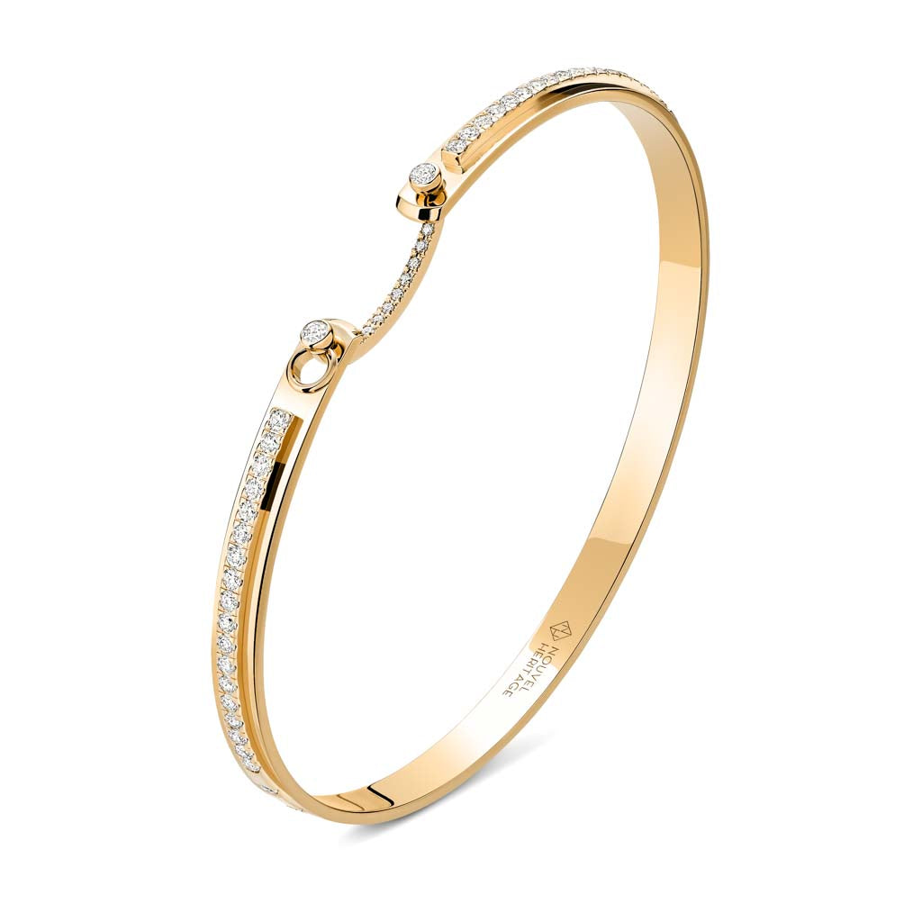 Nouvel Heritage Tuxedo Mood Bangle in Yellow Gold NH21018Y017