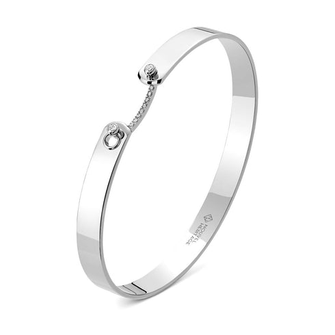 Business Meeting GM Mood Bangle in White Gold - 1