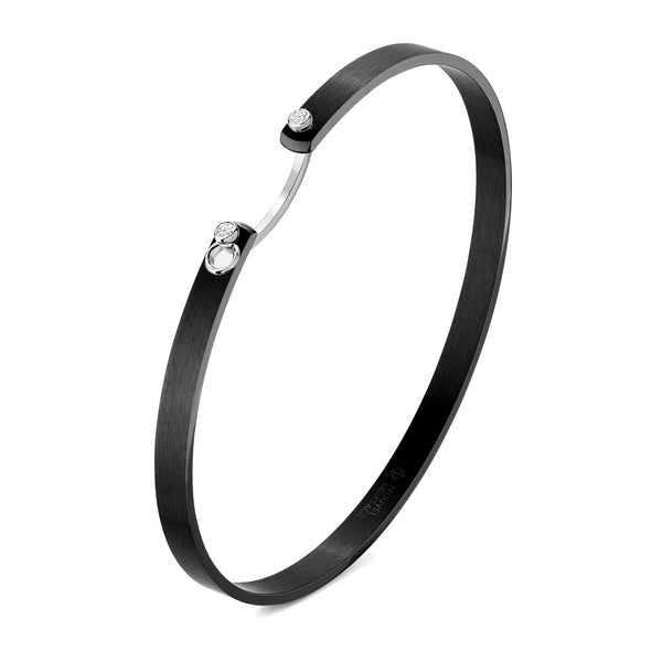 Midnight In Manhattan Mood Bangle in White Gold - 1