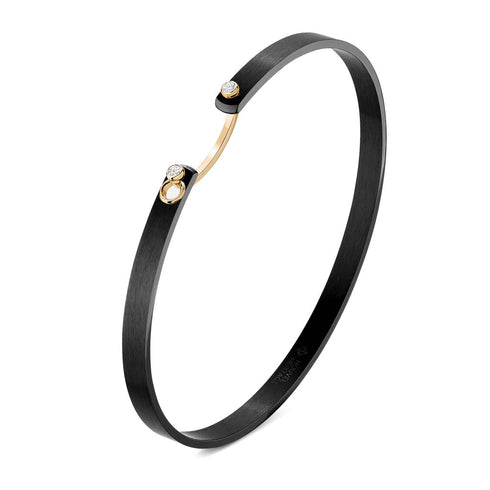 Midnight In Manhattan Mood Bangle in Yellow Gold - 1
