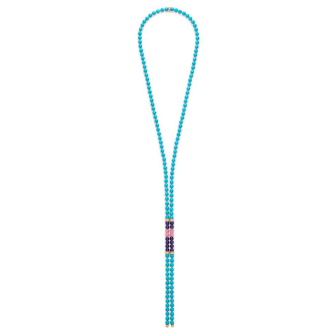 Turquoise Off Script Long Necklace - 1