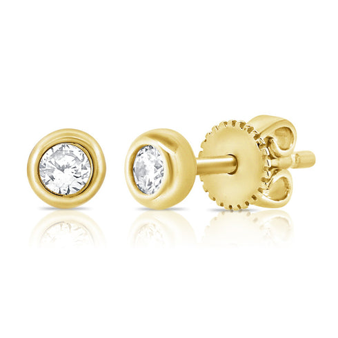14k Gold & Diamond Stud Earrings - 0.10ct - 1