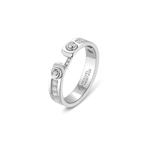 Tuxedo Mood Ring in White Gold - 1