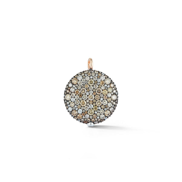 OC X WF 18K Large Champagne Diamond Pebble Locket - 1