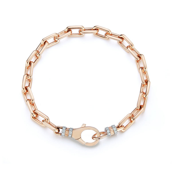 Clive 18K Gold Chain Link Bracelet With Diamond Lobster Clasp - 1