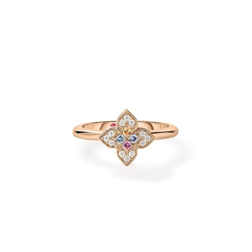 Venetian Princess Carnival Pavé Diamond And Mixed Stones Flower Ring - 2