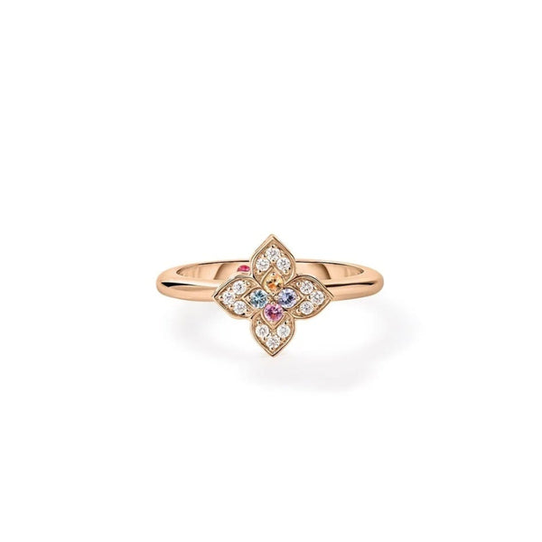 Venetian Princess Carnival Pavé Diamond And Mixed Stones Flower Ring - 2