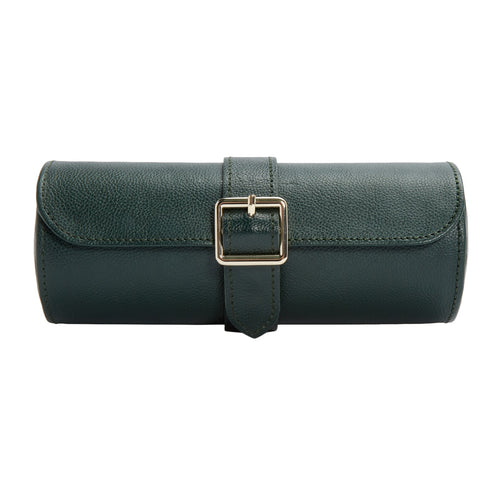 British Racing Green Triple Watch Roll by Wolf - 1