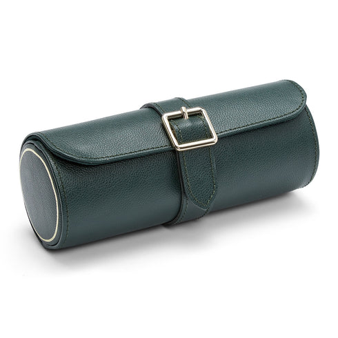 British Racing Green Triple Watch Roll by Wolf - 6