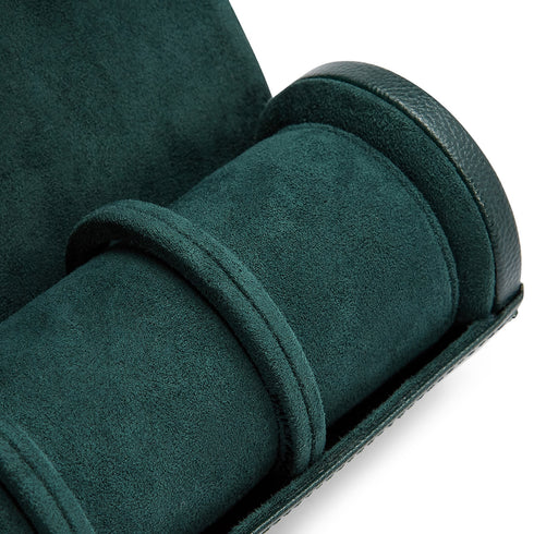 British Racing Green Triple Watch Roll by Wolf - 7