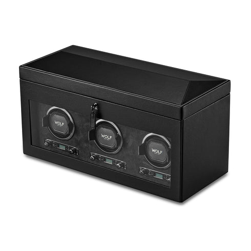 Triple Watch Winder with Storage - British Racing Black Collection - 4