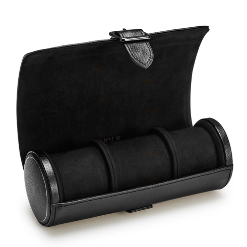 British Racing Black Triple Watch Roll With Capsule by WOLF - 1