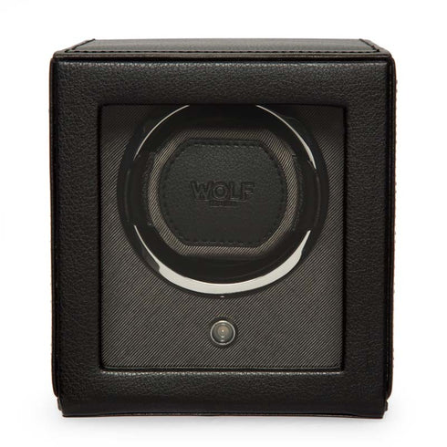 WOLF Cub Single Watch Winder with Cover, Black - 1