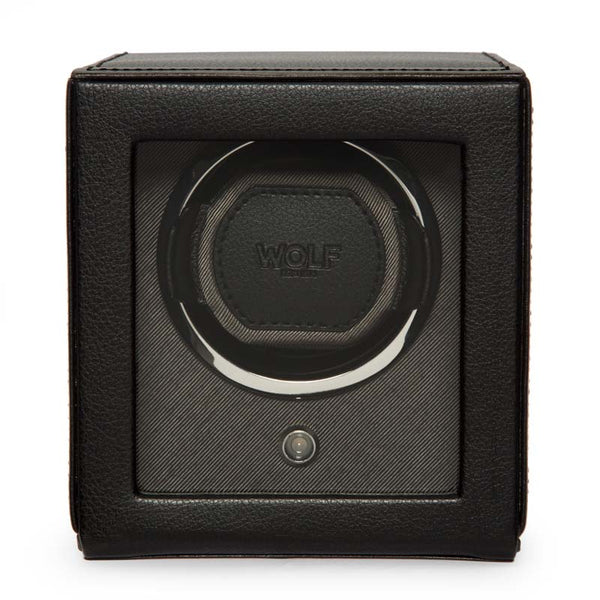 WOLF Cub Single Watch Winder with Cover, Black - 1
