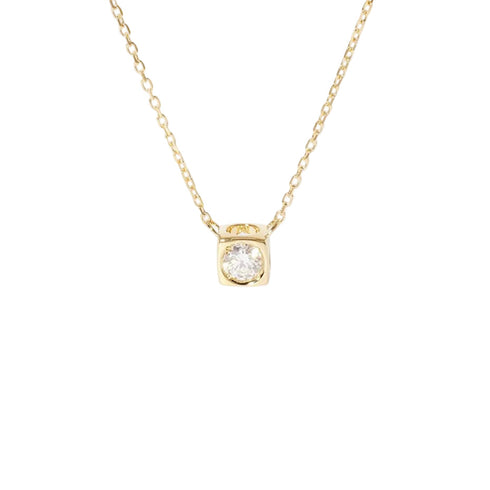 Le Cube Diamant Diamond Necklace in 18K Yellow Gold - 1