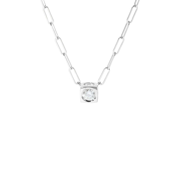 Le Cube Diamant Necklace in White Gold with Diamond - 1
