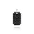 Contemporary 925 Sterling Silver Black Spinel Dog Tag Pendant - 2