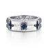 Contemporary 925 Sterling Silver Ring with Princess Cut Sapphire - 2