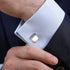 Contemporary 925 Sterling Silver Square Cufflinks - 3