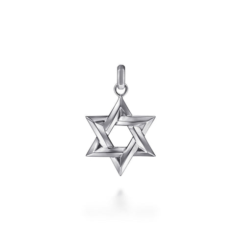 Contemporary Sterling Silver Star of David Pendant - 2