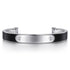 Contemporary 925 Sterling Silver and Leather ID Cuff Bracelet - 2
