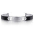 Contemporary 925 Sterling Silver and Leather ID Cuff Bracelet - 6