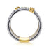 Bujukan Bold 14K White and Yellow Gold Diamond Easy Stackable Ring - 2
