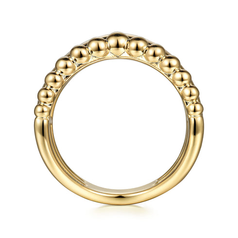 Bujukan Punk 14K Yellow Gold Triple Row Chevron Diamond Ring - 3