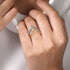 Bujukan Punk 14K Yellow Gold Triple Row Chevron Diamond Ring - 6