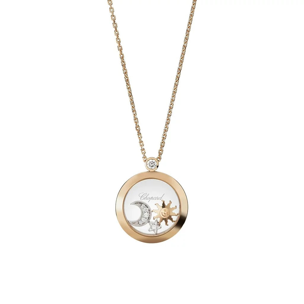 Happy Diamonds Sun Moon And Star Round Diamond Pendant