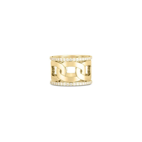 Navarra Wide Band With Diamonds Ring - 1