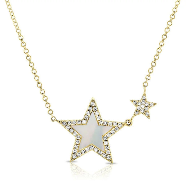 Halo Star Diamond And Mother Of Pearl Pendant - 1